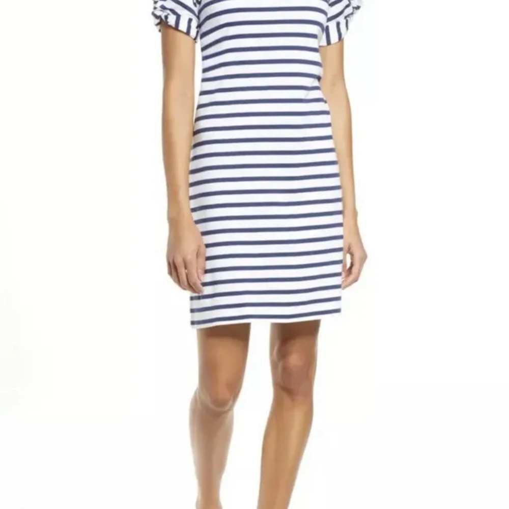NWT XS LILLY PULITZER Anabella Dress High Tide Navy Perfect Stripe - Picture 3 of 12